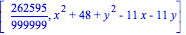 [262595/999999, x^2+48+y^2-11*x-11*y]